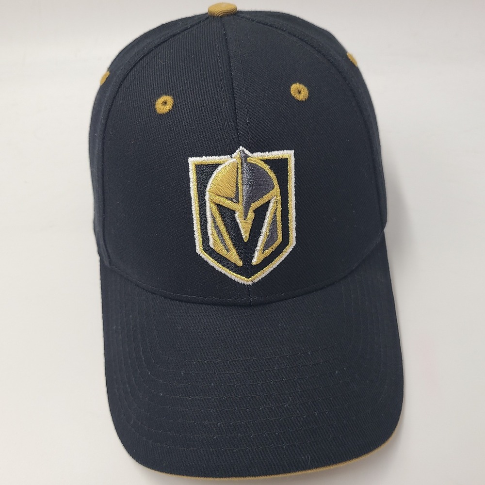 Vegas Golden Knights Hat Adjustable Fan Favorite Black Gold NHL Hockey Logo Men